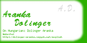 aranka dolinger business card